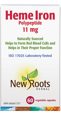 加拿大 Newroots Heme Iron Polypeptide 血红素 铁多肽补铁60粒
