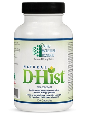 加拿大Ortho Molecular D-Hist季节过敏风shi配方血管保护剂120粒