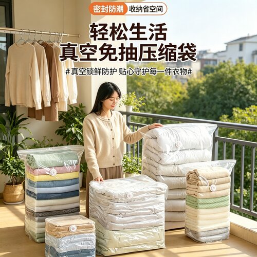 免抽气加厚真空压缩袋衣被通用