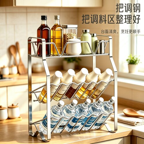 厨房置物架不锈钢调料调味
