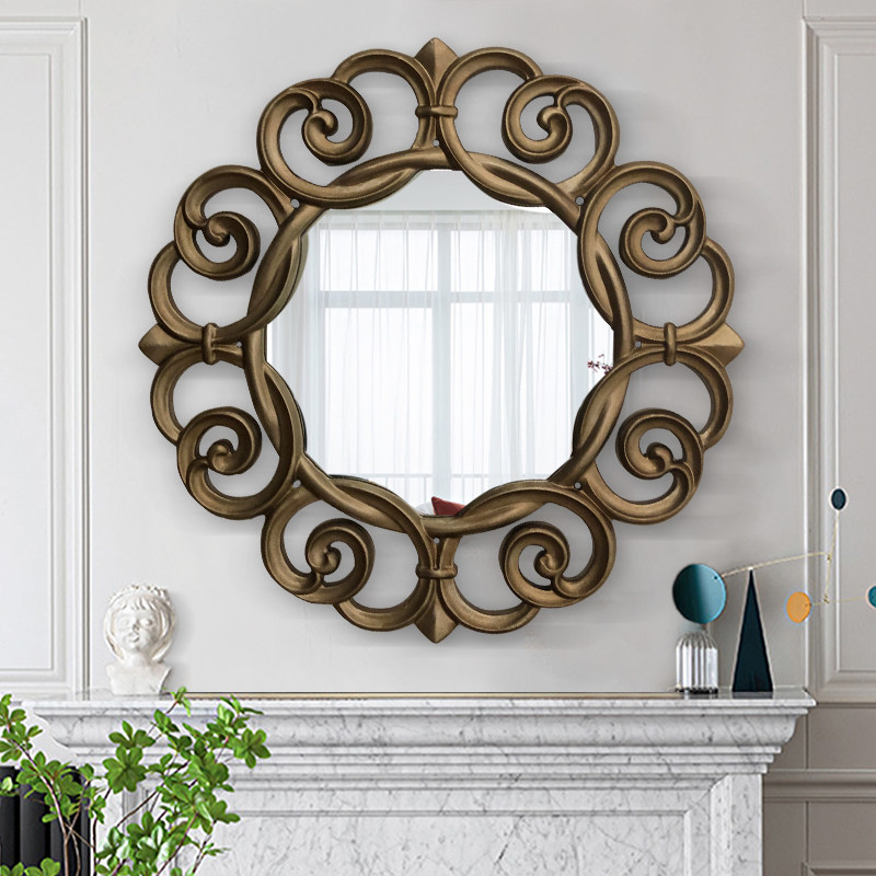 新古典客厅挂镜KTV走廊玄关装饰镜壁炉镜酒店餐边背景墙壁饰镜子