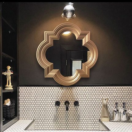 欧式现代装饰镜客厅艺术镜玄关镜卧室梳妆镜壁挂浴室镜led灯定制