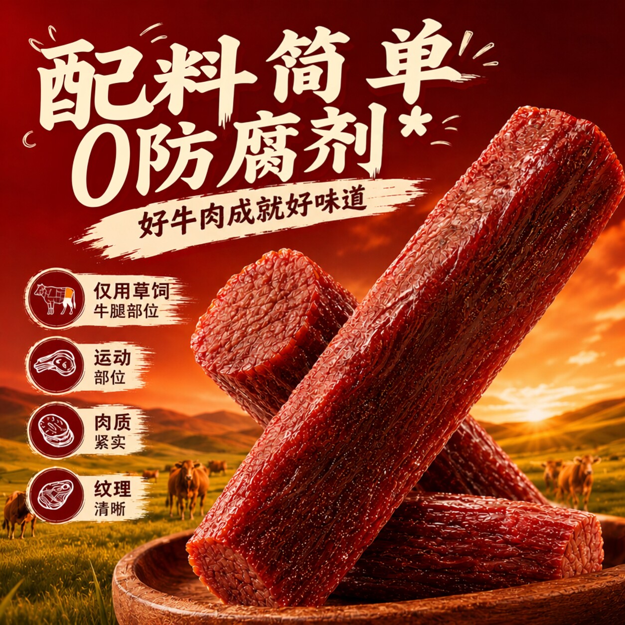 内蒙古风干手撕牛肉干特产零食休闲健身代餐高蛋白轻脂轻盐