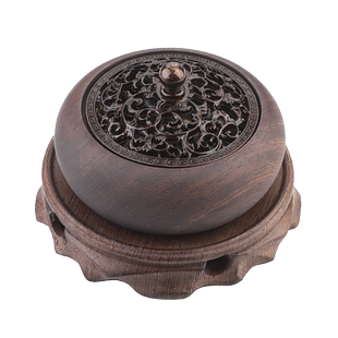 复古黑檀实木香炉家用室内中式香薰炉盘香炉供奉茶道摆件创意安神