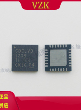 CDCLVD1208RHDR 丝印CDCLVD1208 封装 QFN-28 时钟缓冲器,驱动器