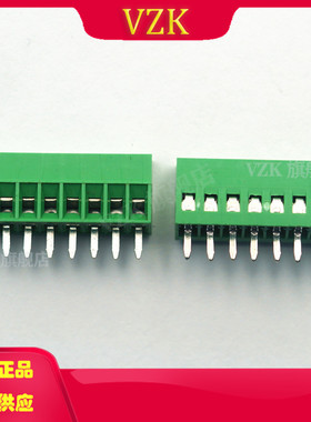 KF128-2.54-8P 1x8P 2.54mm 绿色 铜 环保 直插 螺钉式接线端子
