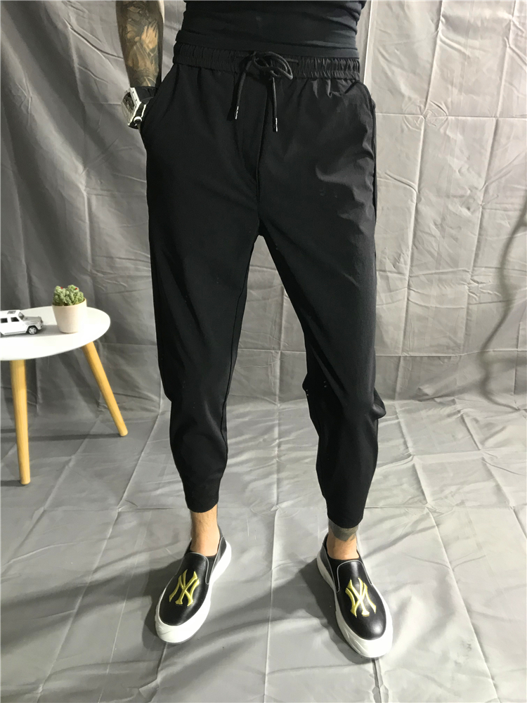 九分社会新款春季裤韩束脚黑色小脚版百搭修身小伙精神休闲裤裤男