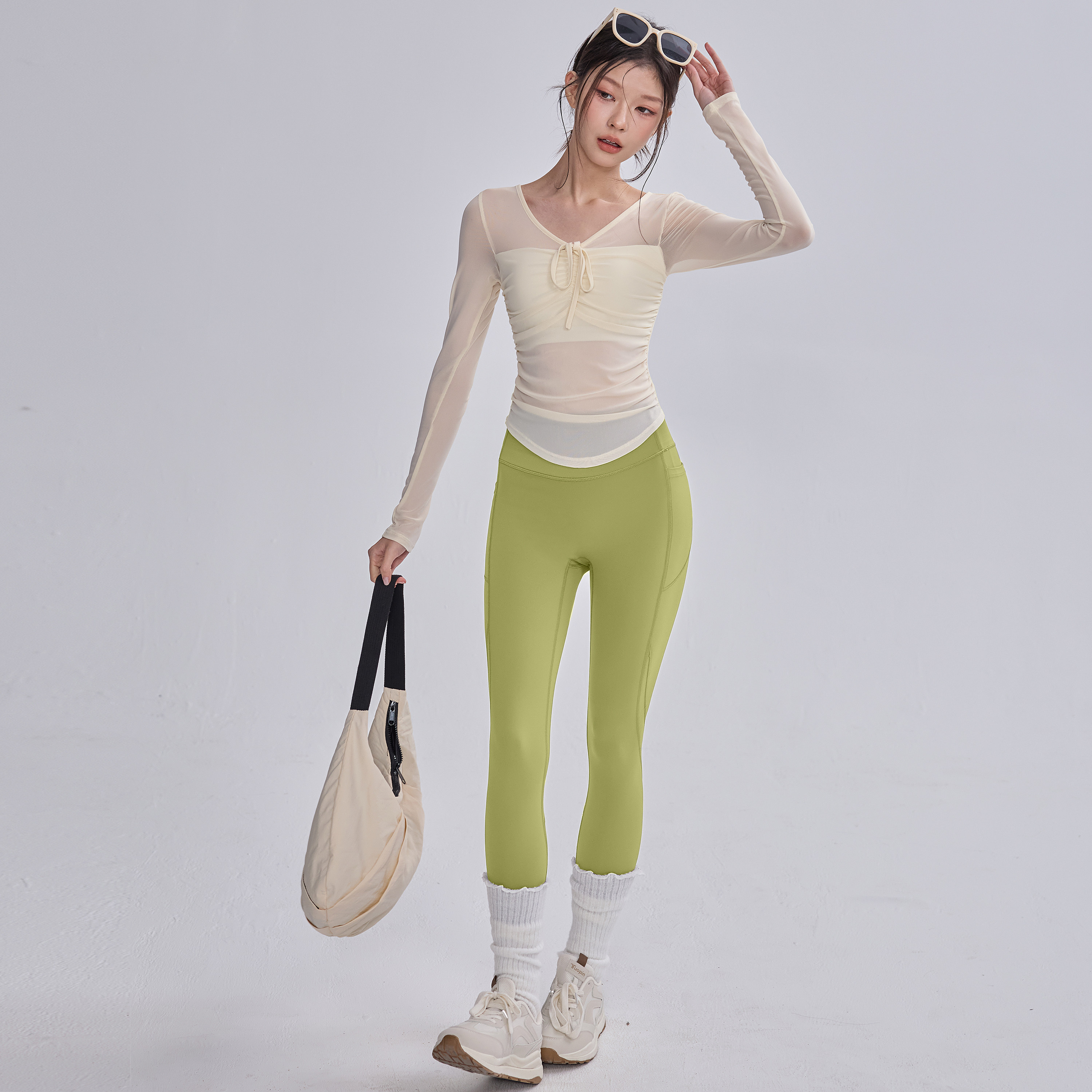 绝美瑜伽服套装女带胸垫运动上衣2026外穿网纱普拉提训练健身长袖,运动/瑜伽/健身/球迷用品,瑜伽t恤,淘宝优惠券,粉丝福利购,淘宝优惠卷