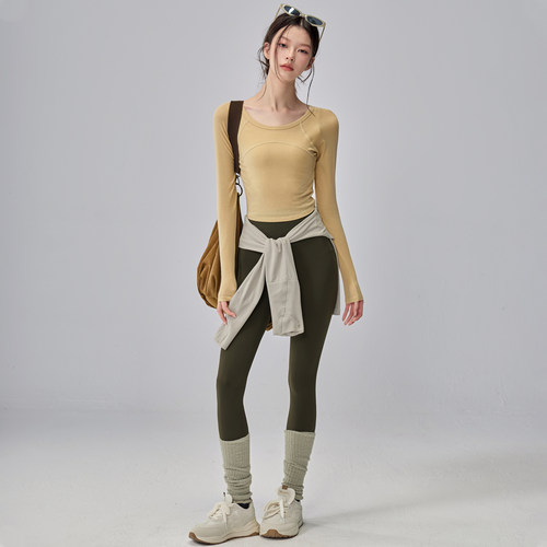瑜伽服套装女普拉提训练提臀健身裤秋冬高腰收腹跑步运动紧身长裤