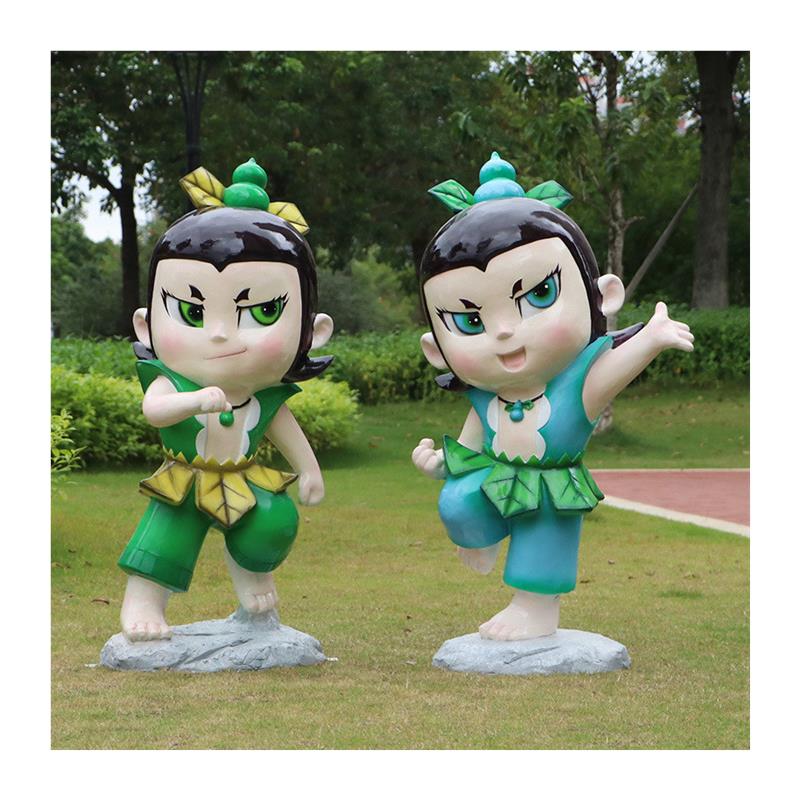 玻璃钢葫芦娃卡通雕塑大型商场美陈装饰品户外幼儿园动画人物摆件图片