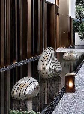 大型不锈钢切割假山饰品售楼处水景管切山雕塑景观小品定制