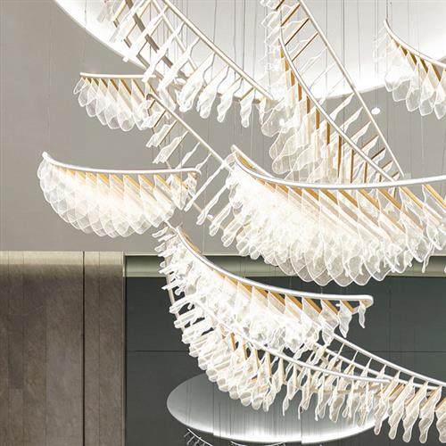 设计师帆船亚克力LED售楼部酒店大堂客厅吊灯现代简约创意餐厅灯