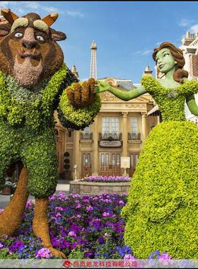 绿雕工艺品厂家仿真人物造型绿雕定做湖南绿色植物景观雕塑