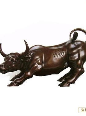 广场华尔街牛雕塑铸造摆件农耕拓荒牛水牛锻铜雕塑制作厂家