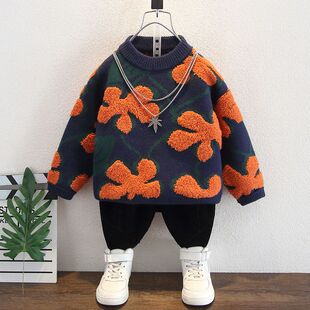 男童毛衣秋冬季新款小童冬装宝宝儿童冬款加厚男宝针织衫上衣