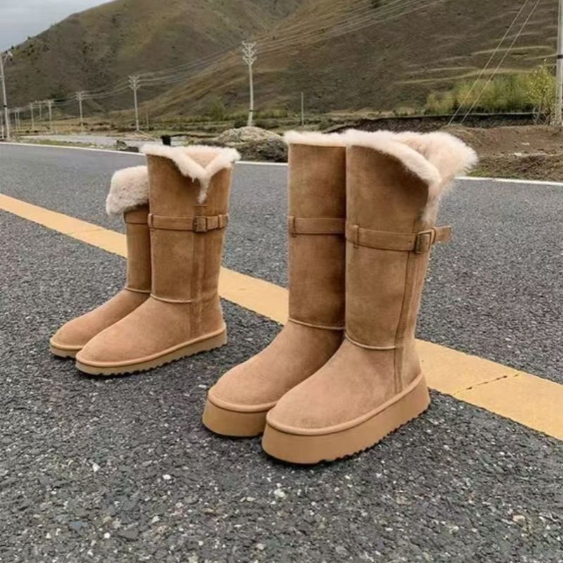 东北棉鞋加绒抗寒潮韩版时尚厚底雪地靴女2025冬季新款保暖长筒靴