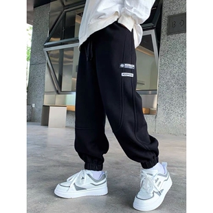 男童裤子胖孩春秋季新款儿童秋冬宽松运动长裤中大童休闲卫裤