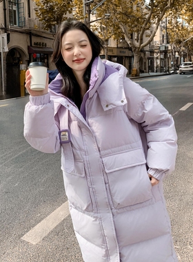 新韩版90白鸭绒加肥加大码孕妇羽绒服女大码加厚羽绒服2437