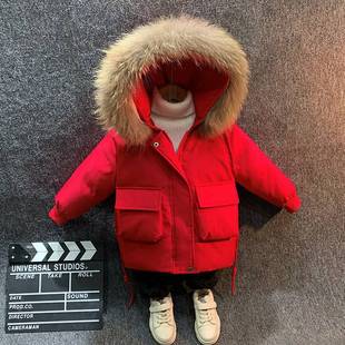棉袄洋气中长款 儿童中小童韩版 加厚棉服外套 2025新款 男童棉衣冬装