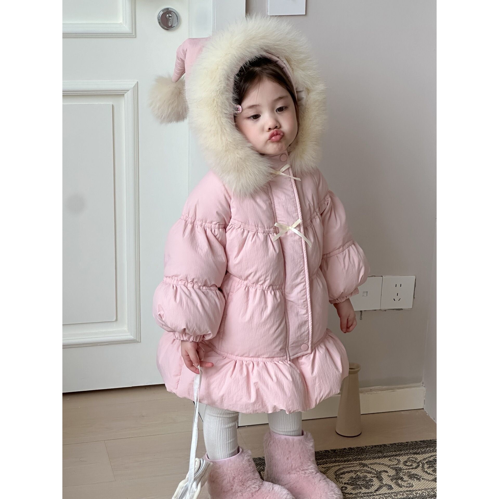 【现货】儿童羽绒服2025冬季新女童中小童童装韩版90白鸭绒羽绒服