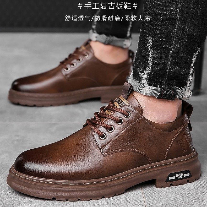 马丁靴男2025新款黑色鞋英伦风男款休闲鞋百搭高帮中帮潮靴子