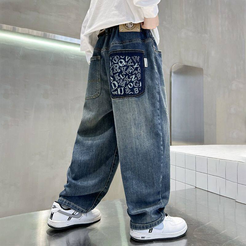 儿童装男童秋装牛仔裤2026新款阔腿裤洋气中大童春秋休闲宽松长裤