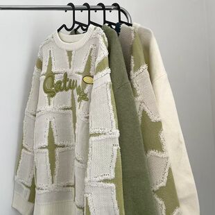 高级感毛衣男士秋冬季加厚青少年针织衫宽松套头打底羊毛衫外套男