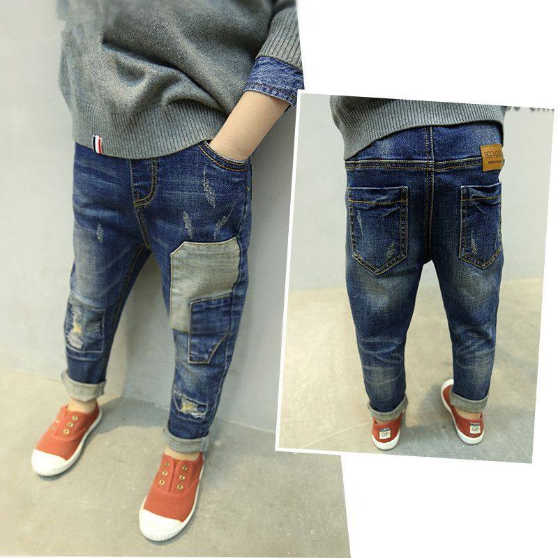 男童牛仔裤2025春季中大童长裤补丁裤裤子韩版秋冬加厚儿童休闲裤,男装,牛仔裤,淘宝优惠券,粉丝福利购,淘宝优惠卷