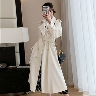 2025春秋中长款垂感名媛风英伦风衣女ins小个子西装外套潮