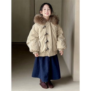 儿童羽绒服冬季新款90白鸭绒真毛领加厚短款中大童男童女童羽绒服