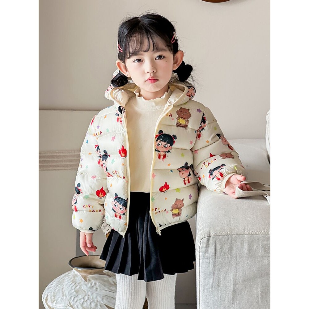 女童棉服秋冬装儿童外套2025新款加厚中小童短款洋气哪吒童装冬季