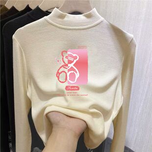 儿童双面德绒打底衫秋冬内搭中大童半高领保暖女童长袖t恤上衣服2