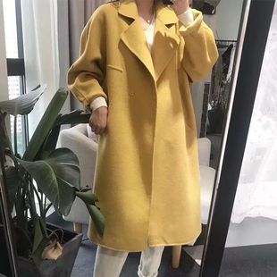 女装 大码 廓形双面羊绒大衣女士长款 宽松双面尼 适合140斤以上