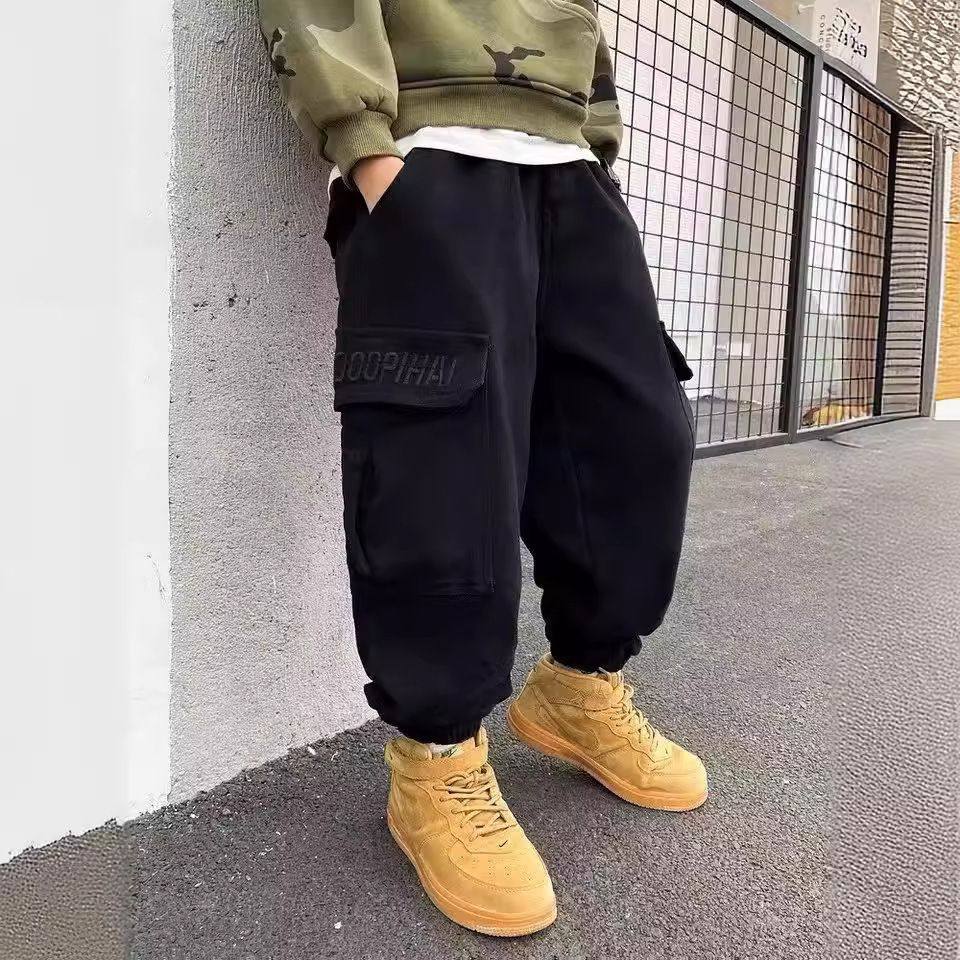 儿童裤子春秋装男童工装裤新款炸街中大童春季卫裤时尚休闲潮,童装/婴儿装/亲子装,裤子,淘宝优惠券,粉丝福利购,淘宝优惠卷