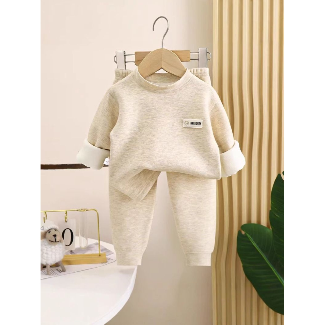 儿童保暖套装加绒加厚秋冬新款宝宝打底内衣中童秋衣秋裤小童套装