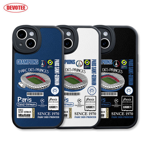 巴黎圣日尔曼手机壳16Promax欧冠ip14法甲15plus全包边皮纹软壳mate70王子公园球场pura70足球K80米15荣耀300