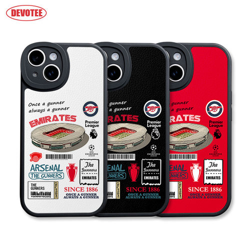 阿森纳手机壳16Promax英超15plus全包边ip14/13mini皮纹软壳mate70/60欧冠pura70足球K80米15荣耀300 iQOO13