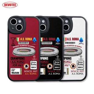 罗马队手机壳16Promax意甲15plus全包ip14/13mini皮纹软壳mate70球场pura80足球K80米15荣耀400欧冠iQOO13