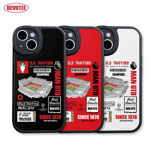 老特拉福德手机壳16Promax英超15plus全包边ip14/13mini皮纹软壳mate70欧冠pura70足球K80米15荣耀300 iQOO13