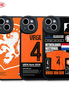 2024欧洲杯RENO10荷兰队手机壳ip15Promax范迪克P60全包边mate60德容iQOO11皮纹软壳nova11足球K70荣耀90米14