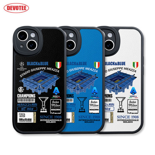 国际米兰手机壳16Promax意甲15plus全包ip14/13mini皮纹软壳mate70国米pura70足球K80米15荣耀300欧冠iQOO13