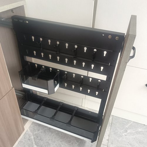 洞洞板侧拉篮厨房橱柜窄缝浅柜抽拉柜200置物篮250厨柜调料调味蓝