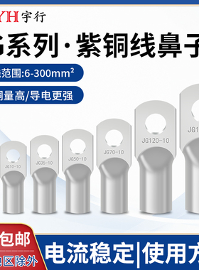 国标镀锡纯铜JG铜线鼻子10/35/50/70/120平方船用铜线耳批发