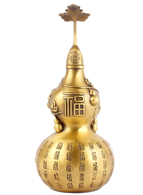 空心开口黄铜家居客厅葫芦摆件