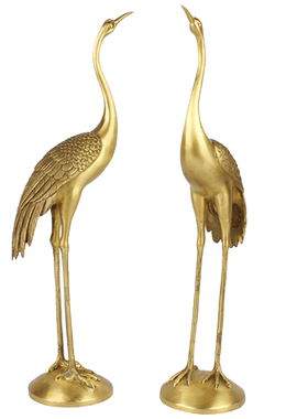 铜鹤摆件黄铜龟鹤延年老年人生日礼物贺寿祝寿礼品铜仙鹤龟鹤