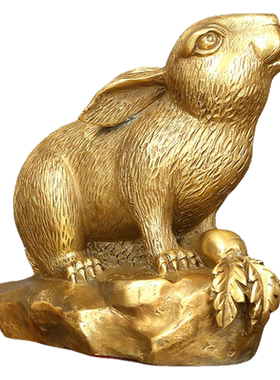 铜生肖摆件工艺品兔商务办公客厅