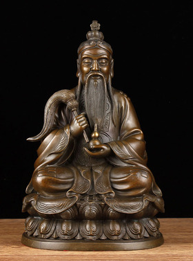 黄铜太上老君神像摆件