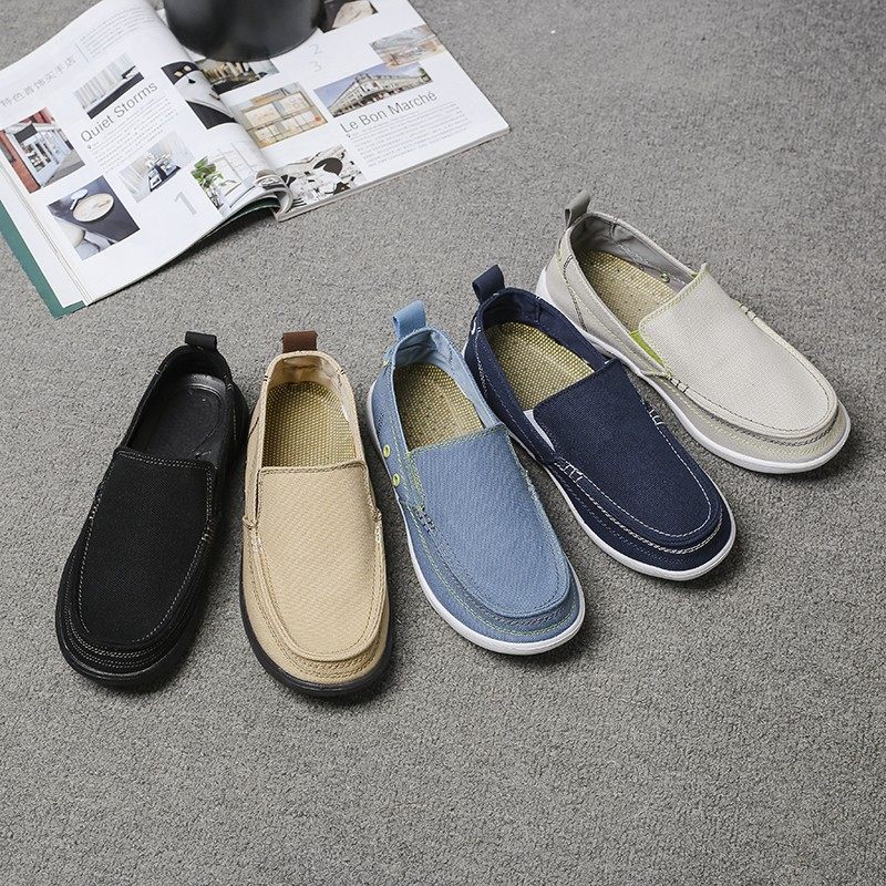 帆布鞋男低帮透气休闲鞋