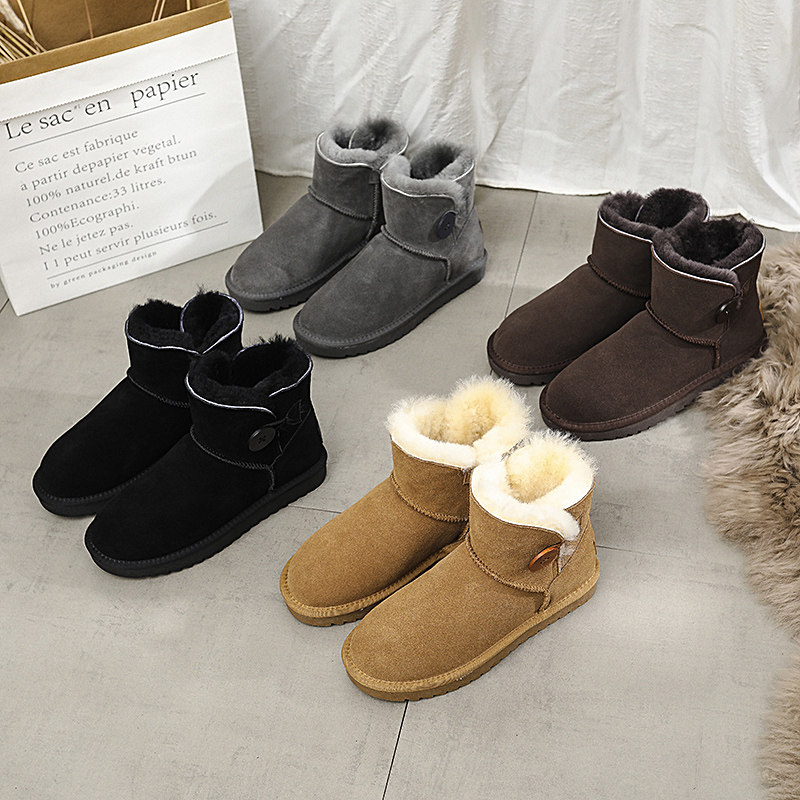 雪地靴女冬季短筒厚底加绒防滑