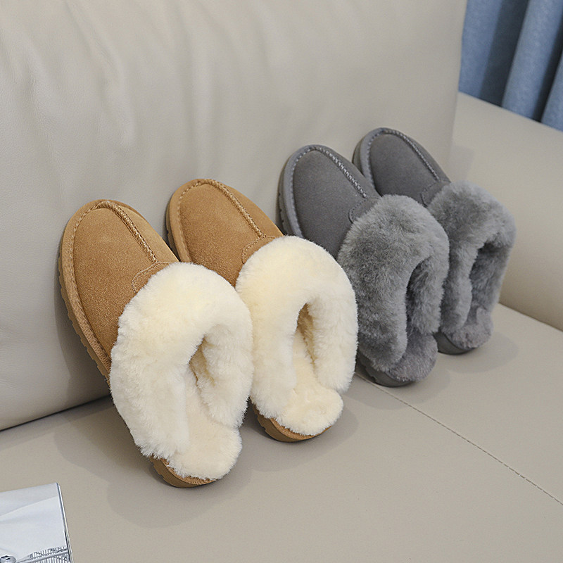 星拖雪地靴毛鞋女外穿秋冬季厚底